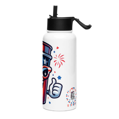 4th of July Double Cup Stainless steel water bottle with a straw lid - Image 4