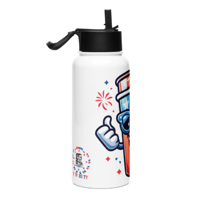 4th of July Double Cup Stainless steel water bottle with a straw lid - Image 5